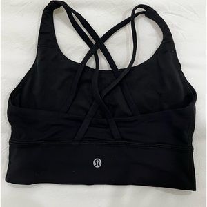 lululemon Energy Longline Bra 
Medium Support, B–D Cups. Black. Size 4